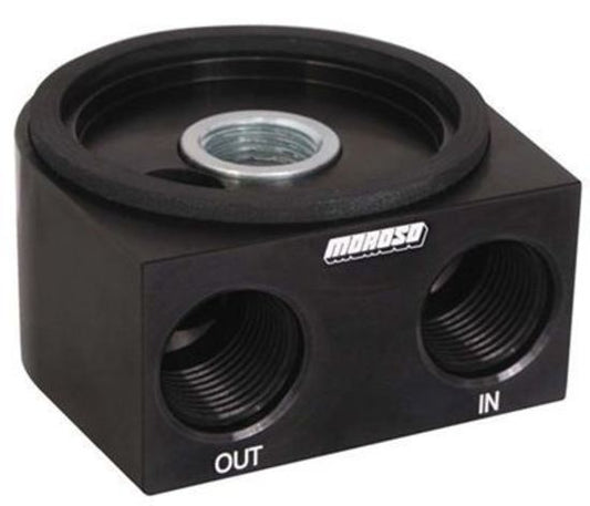 Moroso MO23699 Oil Filter Adapter Billet Alum.Late Ford Adpt Enhanced Dsgn.w/22Mm-1.5 Thread and Provisions for In & Out Lines.2-5/8 Inch O-Ring