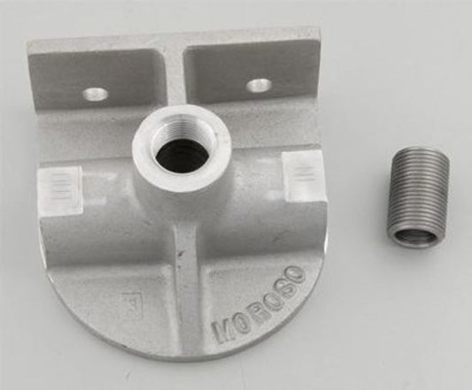 Moroso MO23750 Remote Oil Filter Mount; Accepts Chevrolet V8 Type Spin On Oil Filters; Tapped for 0.5 In. Npt Inlet/Outlet Pipe Adapters; Flow Inlet-R