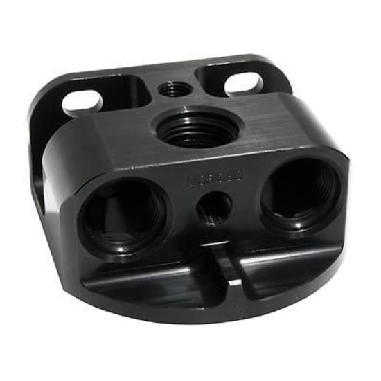 Moroso MO23764 Billet Remote Oil Filter Mount Front Port 13/16"-16 Thread