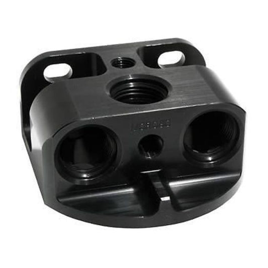 Moroso MO23764 Billet Remote Oil Filter Mount Front Port 13/16"-16 Thread