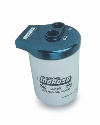 Moroso MO23766 Billet Remote Large Dia. Oil Filter Mount -12 An In/Out