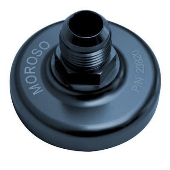 Moroso MO23820 Adapter Oil Filter Block-Off Plate Aluminium Back Anodized 3/4-16 In. Thread -12 An Outlet (each)