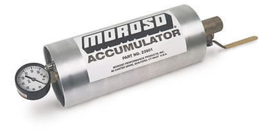 Moroso MO23901 Engine Oil Accumulator 1.4L w/Shut Off Valve 10.0" X 4.25"