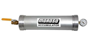 Moroso MO23902 H/D Engine Oil Accumulator 2.8L w/Shut Off Valve 23" X 4-3/4"