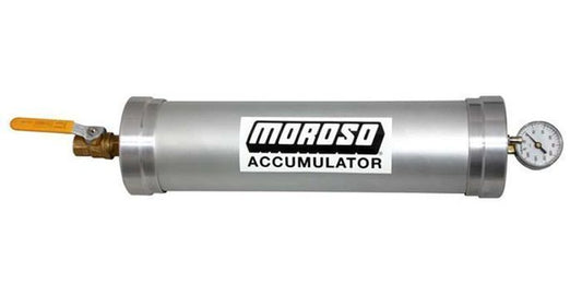 Moroso MO23902 H/D Engine Oil Accumulator 2.8L w/Shut Off Valve 23" X 4-3/4"