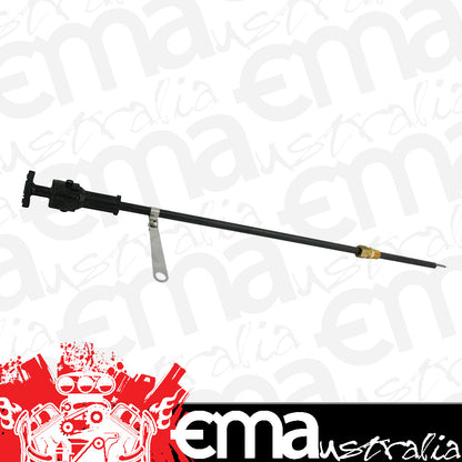 Universal - Designed to work with a Moroso or any other oil pan with a built-in 1/4 in. NPT fitting Twist Lock Engine Dipstick Kit Black 24" Long Moroso MO25973
