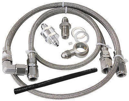 Aeroflow AF30-1000 Turbo Feed Oil Line Kit 30 Micron Filter Ford Ba-Bf