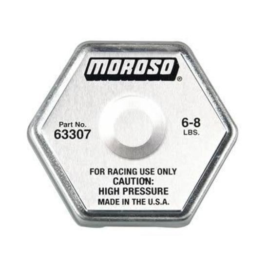 Moroso MO63307 Radiator Cap Steel Hexagon Logo 6-8 PSI (each)