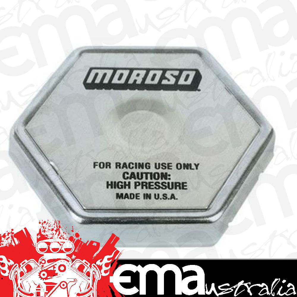 Moroso MO63328 Racing Radiator Cap; Standard Size Radiator Filler Necks; 27-29 Lbs.; Stainless Steel Spring; Incl. Solid Brass Spring Retainer;