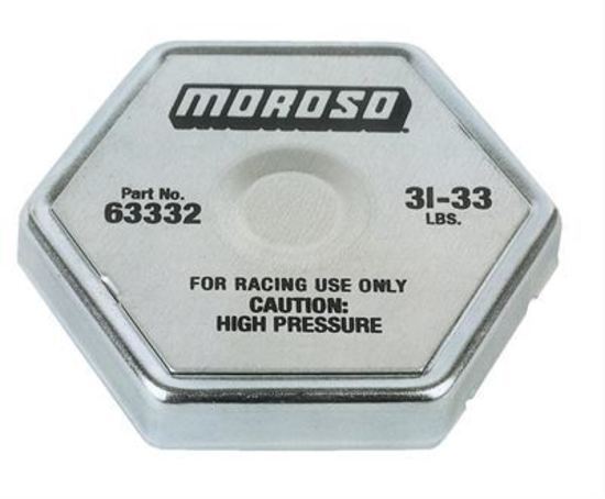 Moroso MO63332 Racing Radiator Cap; 31-33 Lbs.; Circle Track and Road Race Applications Like To Run The Higher Pressure Radiator Caps