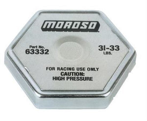 Moroso MO63332 Racing Radiator Cap; 31-33 Lbs.; Circle Track and Road Race Applications Like To Run The Higher Pressure Radiator Caps