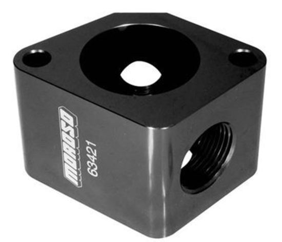 Moroso MO63421 Water Neck Billet Aluminium Black Anodized Spacer 2 5/16 In.Tall Chevrolet Big/Small Block (each)