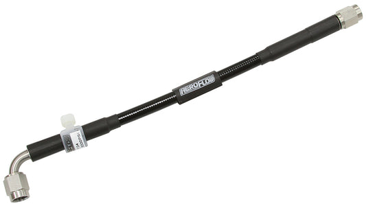 Aeroflow AF30-1601BLK -3AN 90Deg to -3AN Straight12"Long Line Female -3AN Fittings