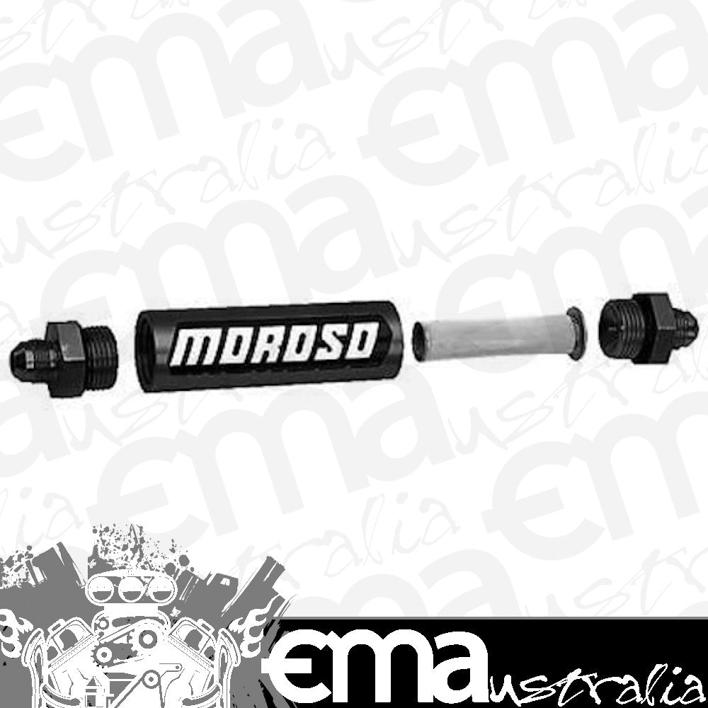 Moroso MO65230 In-Line Alloy Fuel Filter -8 An Fittings 6-1/2" Overall Length