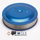 Moroso MO65902 Racing Air Cleaner 14" Dia with 3" Filter Blue Anodised Aluminium (Pvc Adapter Included)