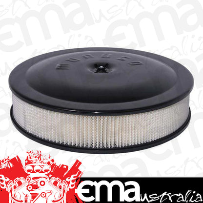 Moroso MO65904 Racing 14" X 3" Air Cleaner Assembly Logo Black