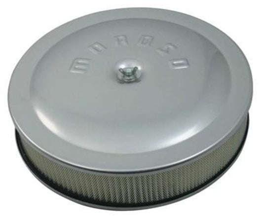 Moroso MO65907 Air Filter Assembly 14 In. Dia. Round Aluminium Clear 3 In. Filter Dropped Base 5 1/8 In. Inlet (each)