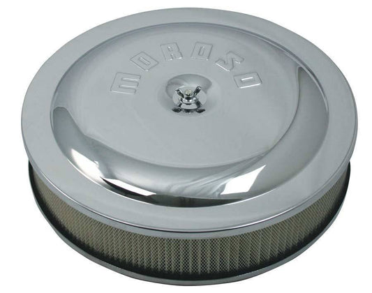 Moroso MO65910 Hand Polished Chrome 14" X 3" Air Cleaner Assembly Logo