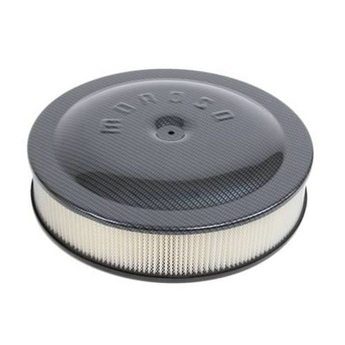 Moroso MO65915 14 X 3" Racing Air Cleaner Dropped Base Carbon Fiber Grey/Black
