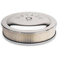 Moroso MO65945 Air Filter Assembly Flat Bottom 14 In.Diameter Dominator Steel Chrome Logo 3 In. Filter (each)