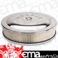 Moroso MO65945 Air Filter Assembly Flat Bottom 14 In.Diameter Dominator Steel Chrome Logo 3 In. Filter (each)