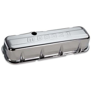 Moroso MO68113 Valve Covers Tall Steel Chrome Logo Chevrolet Big Block Pair