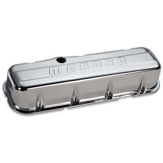 Moroso MO68113 Valve Covers Tall Steel Chrome Logo Chevrolet Big Block Pair