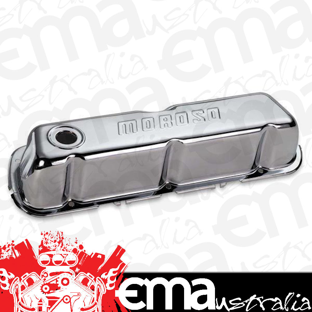 Moroso MO68202 Tall Chrome Steel Valve Covers Suit Ford SB 289-351W