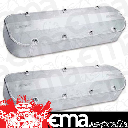 Moroso MO68334 Valve Covers Tall Aluminium Natural Logo Chevrolet Big Block Pair