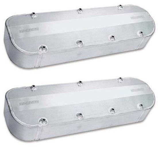 Moroso MO68334 Valve Covers Tall Aluminium Natural Logo Chevrolet Big Block Pair