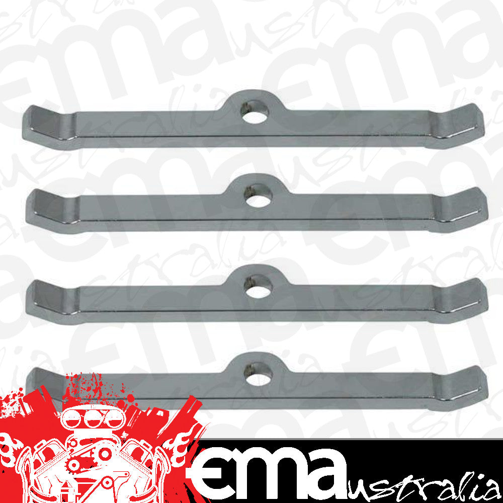 Chev small block V8& 90? degrees V6 Chrome Steel Valve Cover Hold Down Tabs Suit SB Moroso MO68510