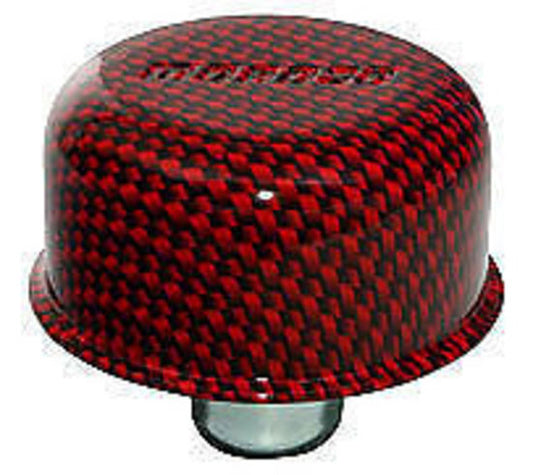 Moroso MO68725 Aluminium Valve Cover Breather Red/Black Carbon Fibre Design