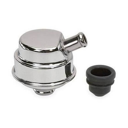 Moroso MO68781 Valve Cover Breather Push-In Round Steel Chrome Plain (each)