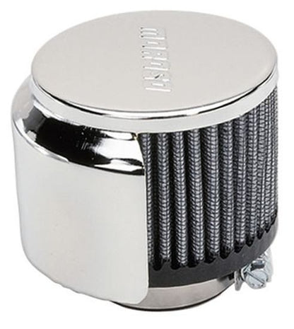 Moroso | MO68811 | Shielded Valve Cover Breather 1-3/8" Clamp On Type Chrome
