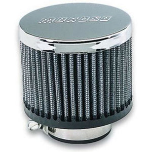 Moroso MO68815 Valve Cover Breather Clamp -On Round Steel/RuBBer Chrome/Black 1 3/8 In. Nipple Logo (each)