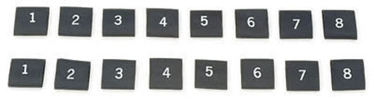 Moroso MO72020 Pre-Numbered 1-8 Shrink Sleeves (Set Of 16)