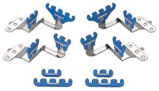Moroso MO72130 Spark Plug Lead Separators 7-9Mm Chrome/Blue Ford 289-351W V8
