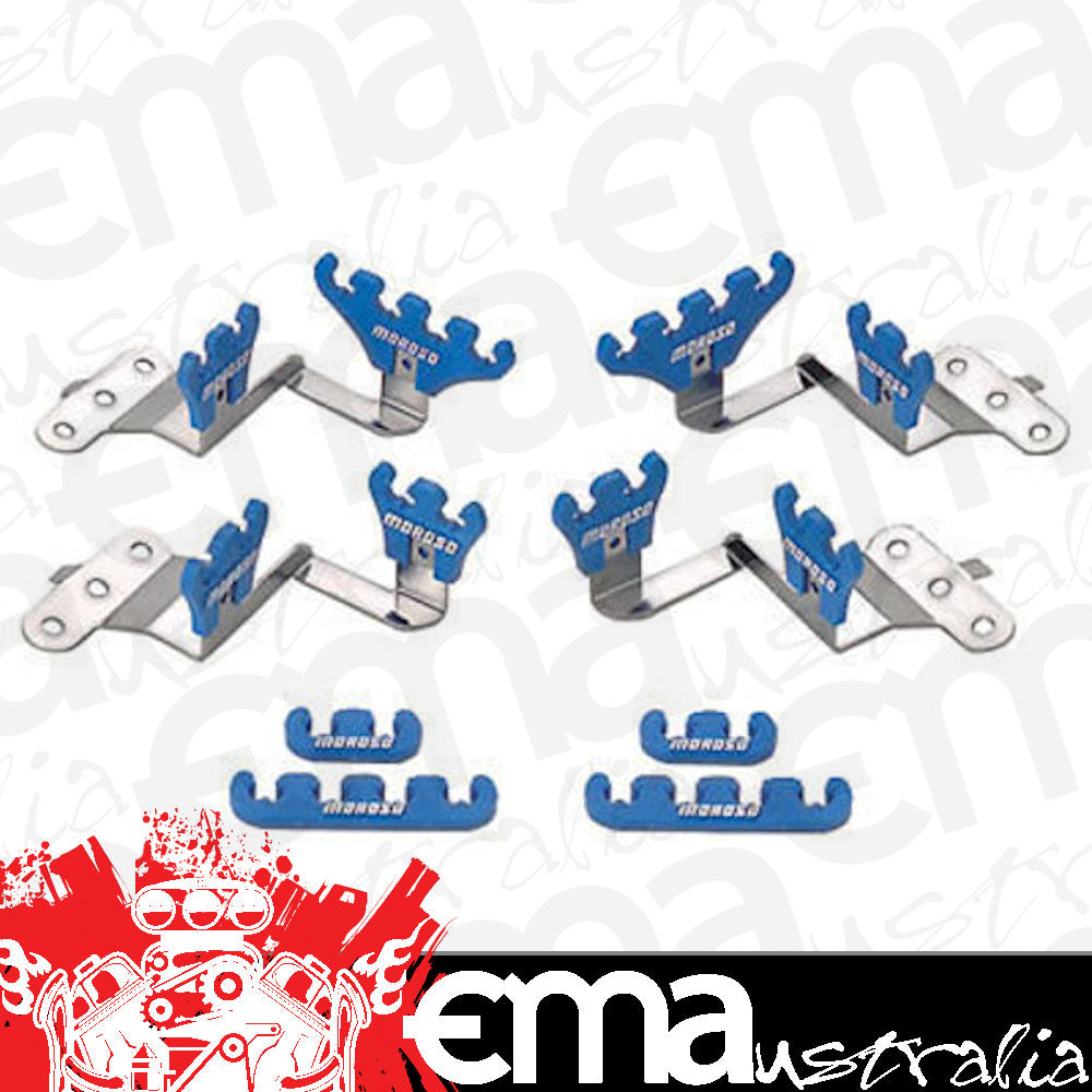 Moroso MO72130 Spark Plug Lead Separators 7-9Mm Chrome/Blue Ford 289-351W V8