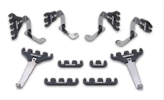 Moroso | MO72131 | Ford SB V8 Spark Plug Lead Separator Kit 7-9Mm Chrome/Red
