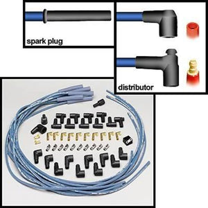 Moroso MO73226 Spark Plug Wires Blue Max Spiral Core 8Mm Blue Straight Boots Universal V8 Set