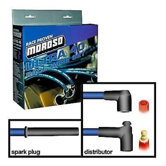 Moroso MO73537 Ultra-40 LS Series 7Mm Spark Plug Leads Blue 9.75" Long Mo73536