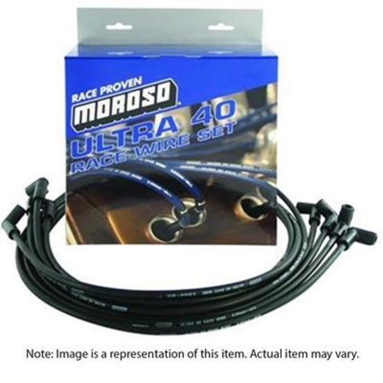 Moroso MO73836 Ultra 40 Race Wire; Universal Wire Set; 8.65Mm Red 8 Cyl Hei and Non Hei Distr Terminals; 135 Degree Plug Boots