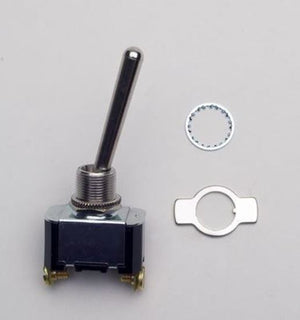 Moroso MO74124 Momentary On Toggle Switch; 25 Amps Lamp Load/35 Amps Inductive Load; Long Handle; 1.5 In.; Incl. Momentary On/Off Faceplate;