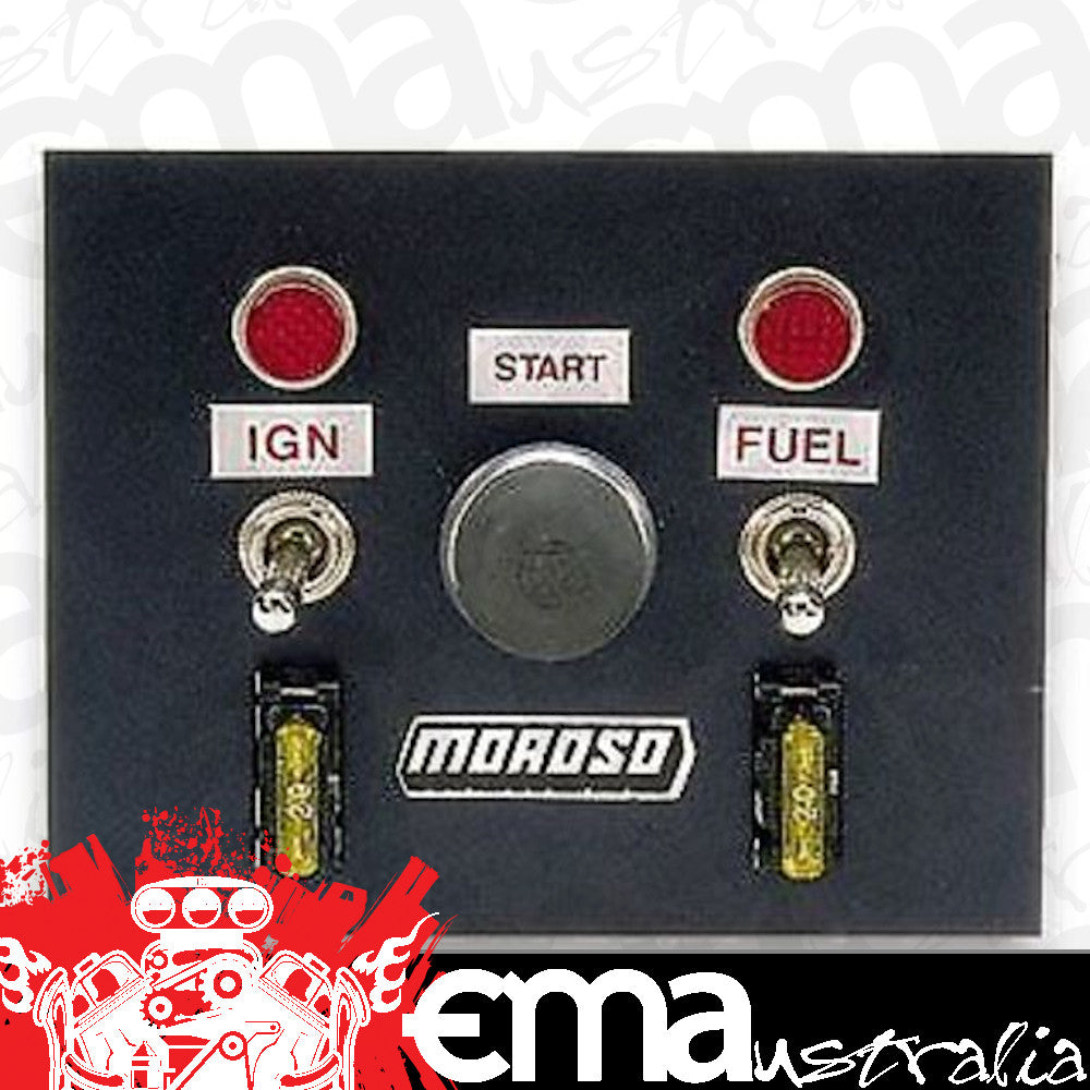 Moroso MO74130 Switch Panel 3 Switches Aluminium Black 4"W X 5"H