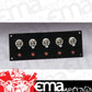 Moroso MO74133 Toggle Switch Panel; Dash Mount; 2 In. X 5.5 In.; Incl. 5 On/Off Switches/7 Station Fuse Panel;
