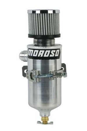 Moroso MO85475 Overflow Tank Dry Sump Breather 1 Qt. Round Aluminium Natural Filtered Breather Universal (each)