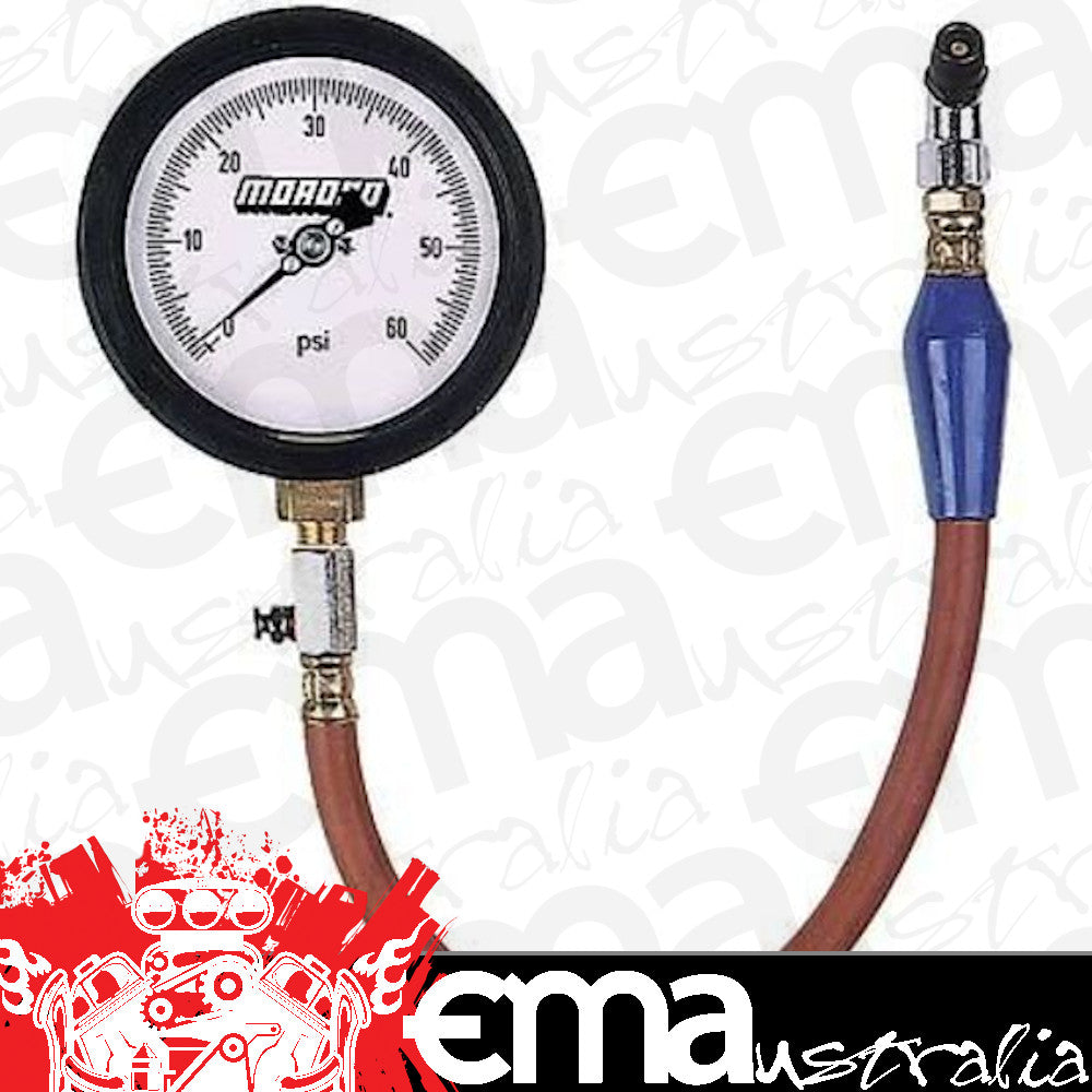 Moroso MO89562 4" Analog Tyre Pressure Gauge 0-60 PSI 15-1/2" Long Hose