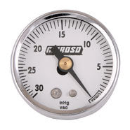 Moroso MO89610 Vacuum Gauge (1.5" Diameter, 0-30" Hg with 1/8" Npt Thread)