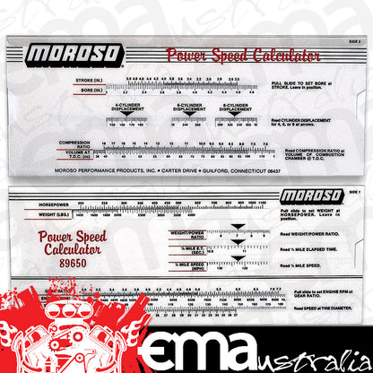 Moroso MO89650 Power-Speed Calculator Slide Tool