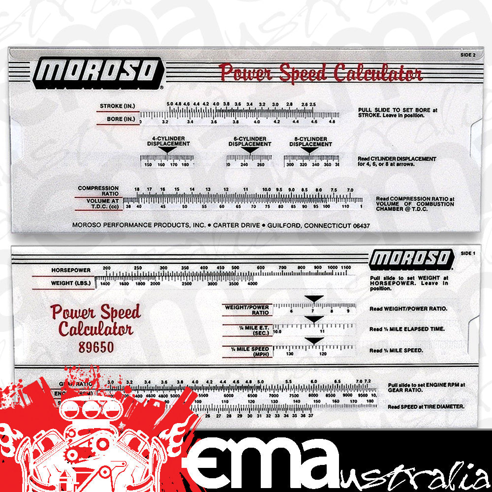 Moroso MO89650 Power-Speed Calculator Slide Tool